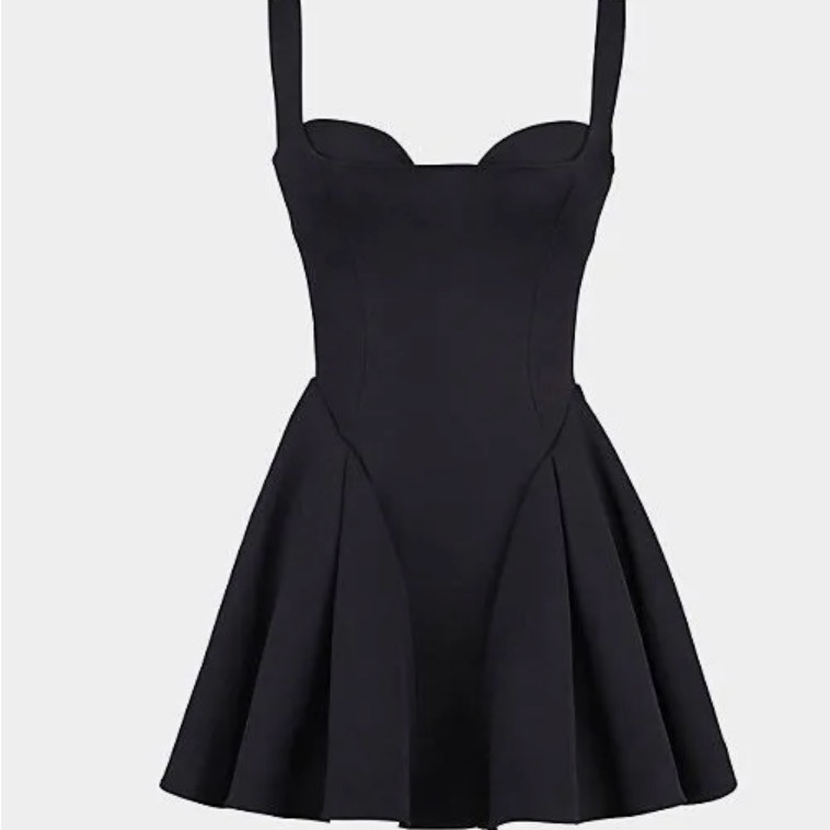 House Of Cb Black Sweetheart Mini Dress